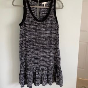 Joie silk shift dress in herringbone pattern.